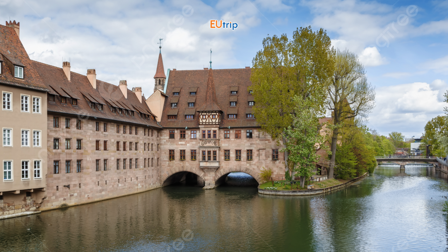 Nuremberg Sông Pegnitz & Bệnh viện Heilig-Geist-Spital